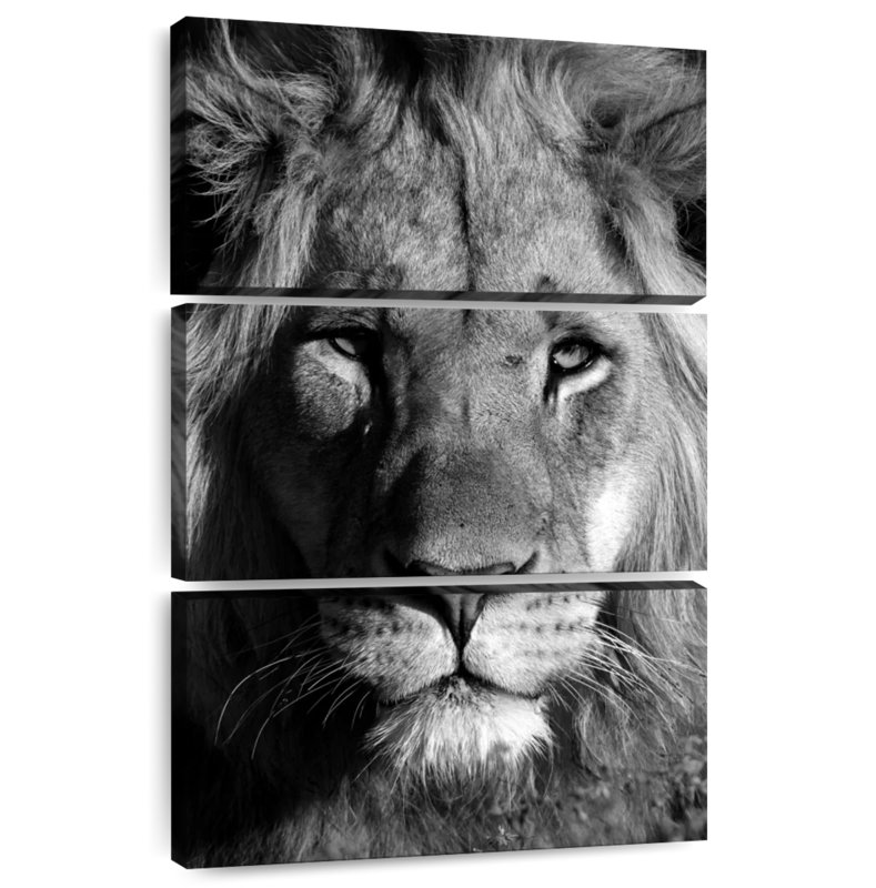 Brampt Monochromatic Lion Head, 45" H x 28" W
