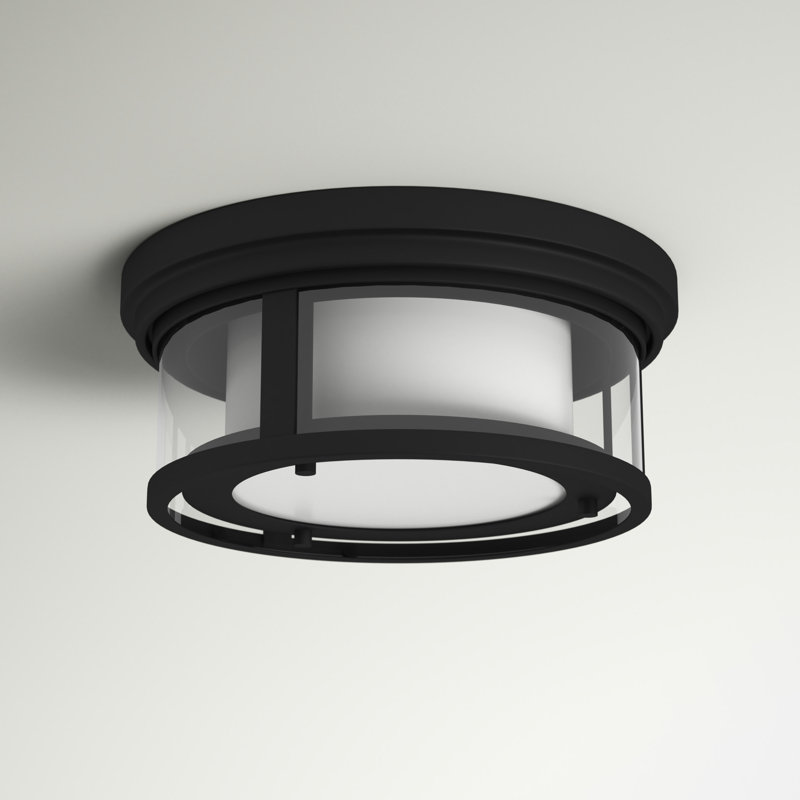 Javette Glass Flush Mount, Matte Black