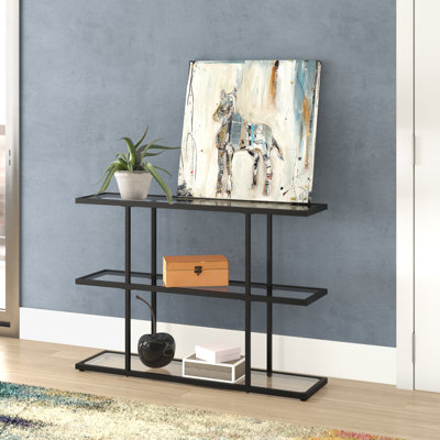 Challen 42'' Glass Top Console Table