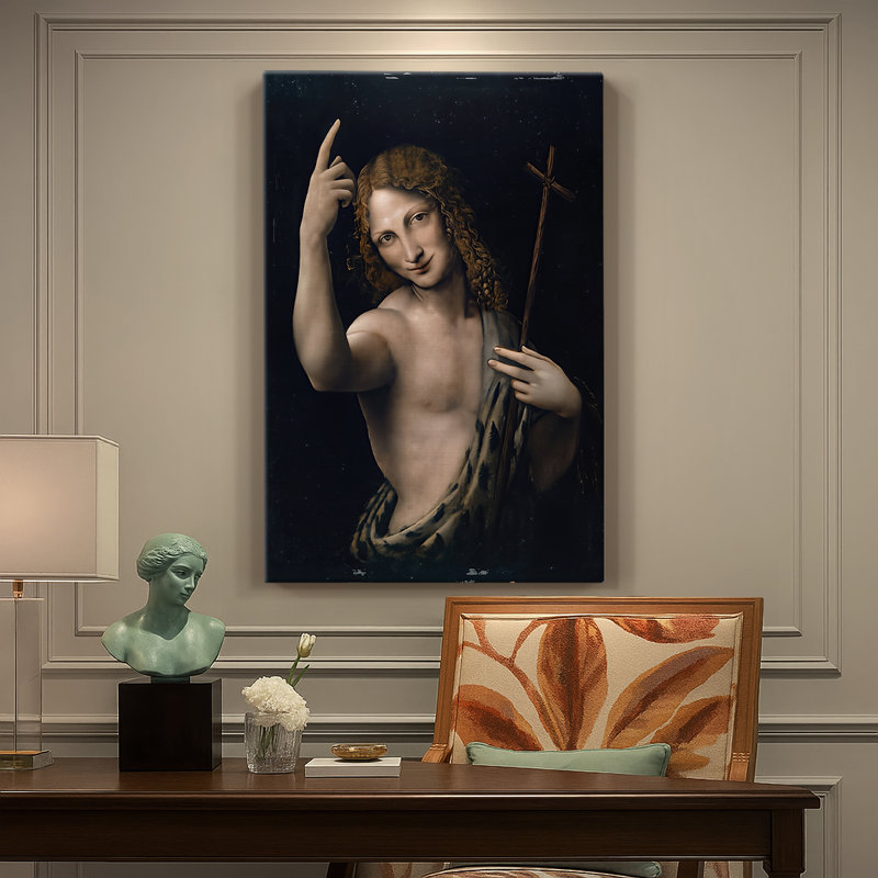 Saint Jean-Baptist - galerie d'art sur toile tendue par Leonardo Da Vinci, 18 x 27