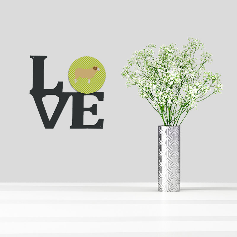 Décoration murale en métal dorset de mouton en métal corned, Vert