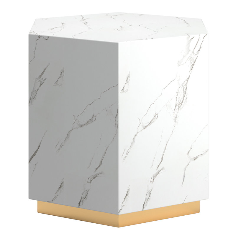 Table de bout Roman Block, Blanc