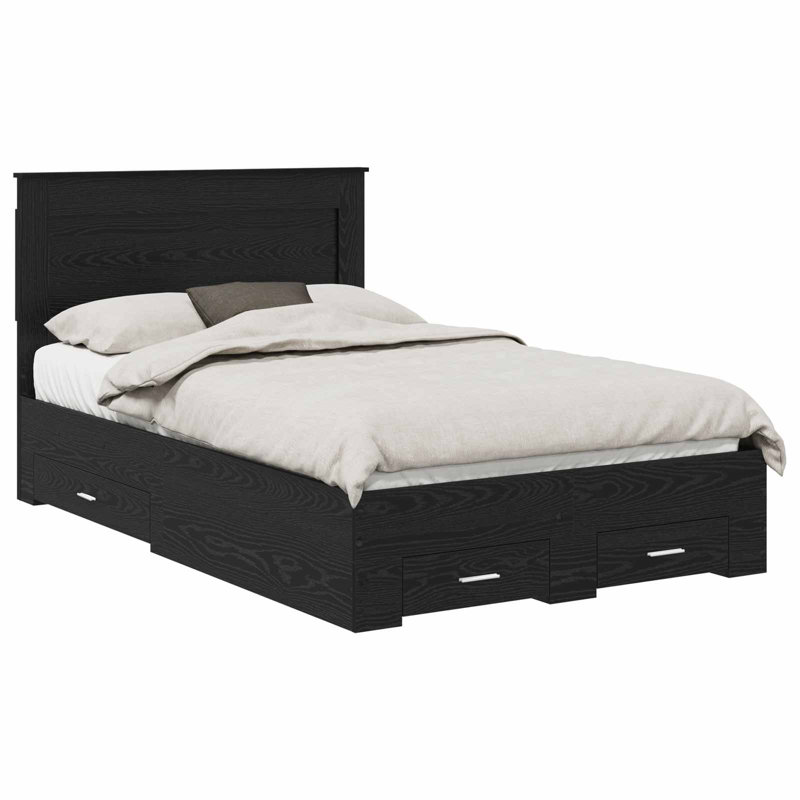 Bed, Black Oak, European Double (140 x 200 cm)