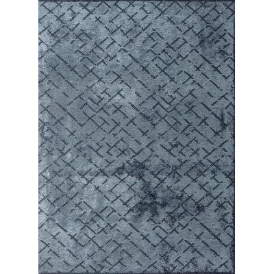 Rapture Abstract Area Rug in Light Blue