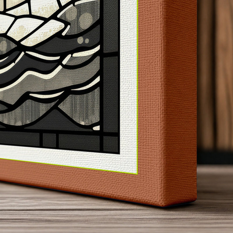 Breaching Orca Coastal - Wrapped Canvas, 36x24 - 91.4 x 61.0 cm, Terracotta Border