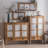 Brown+White Solid Wood+Iron Sideboard