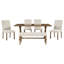 Ensemble de salle à manger de ferme 6 pièces avec table rectangulaire, chaises rembourrées et banc pour les réunions de famille, ensemble de table de salle à manger-531433403
