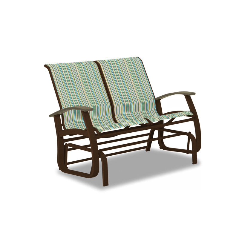 Belle Isle Outdoor Glider, Beachwood P40, Textured Kona, Lime 38D Sunbrella®