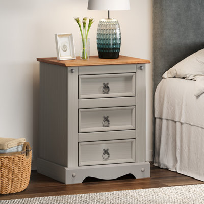 Palmea 53cm W Solid Wood Bedside Table