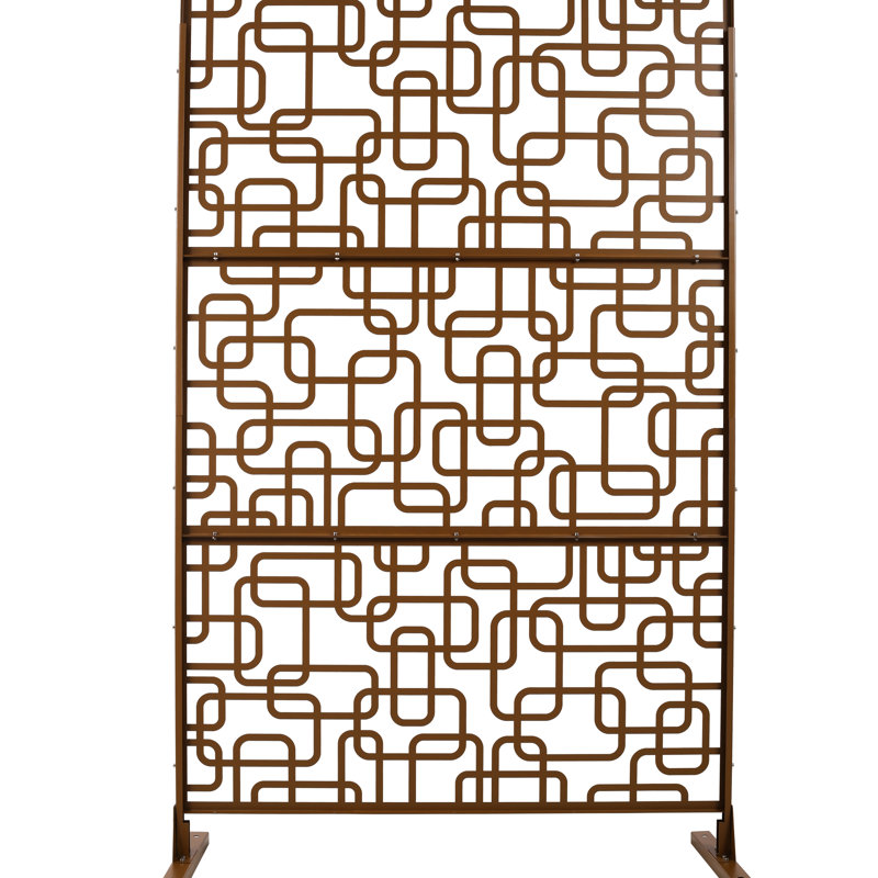 Clôture d'intimité en métal l 76 "H48" - Brun pour patio balcon terrasse pelouse jardin météo Ps114 écran extérieur, Brown