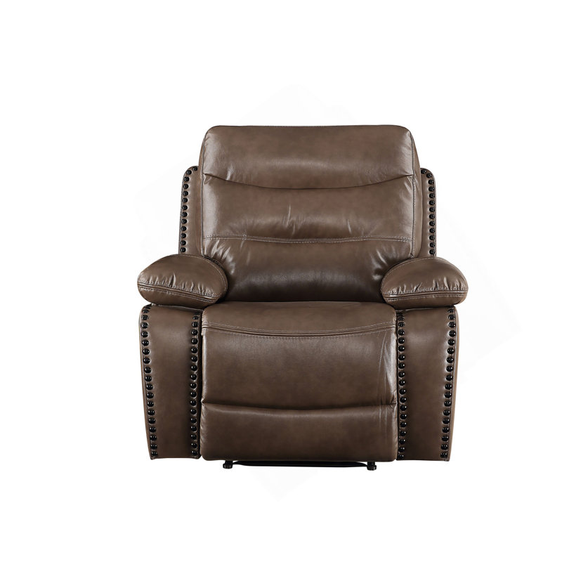 Fauteuil inclinable électrique brun avec accoudoirs coussinés