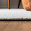 Tapis gris clair / ivoire en laine / coton touffeté à la main-406856630