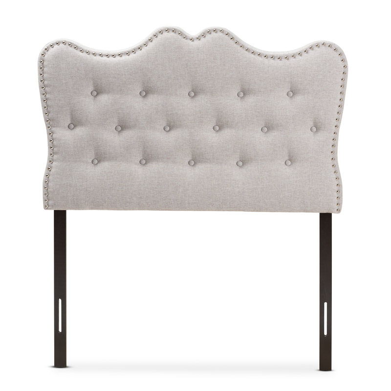 Tête de lit tapissier Gabrianna, Simple, Beige-gris