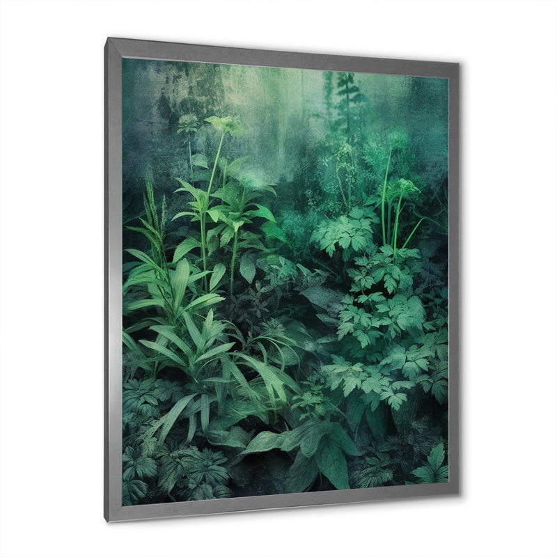 Jardin des herbes sur toile, Cadre photo argenté, H 20 po x l 12 po x P 1 po