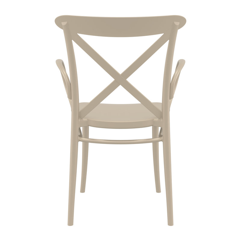Fauteuil de patio empilable Kenne Anco, Taupe