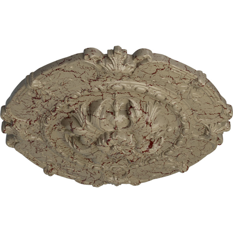Médaillon de plafond Endurathane Southampton, DO 16 1/2 po x P 2 3/8 po, Désert de Gobi craquelé