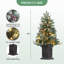 Paquet de 2 arbres de Noël artificiels enneigé 3 pi avec 78 lumières DEL, 8 modes, branches articulées et base en pot