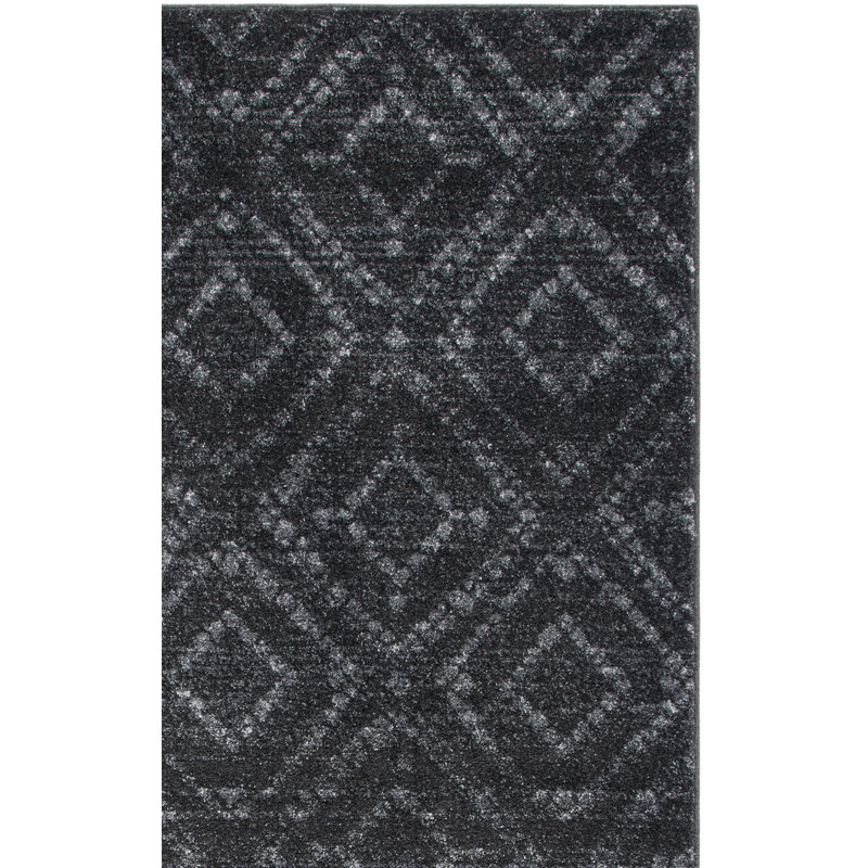 Sabio Geometric Dark Gray/Gray Area Rug, Rectangle 10' x 14'