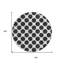 Tapis rond noir et ivoire lavable à pois 8 po