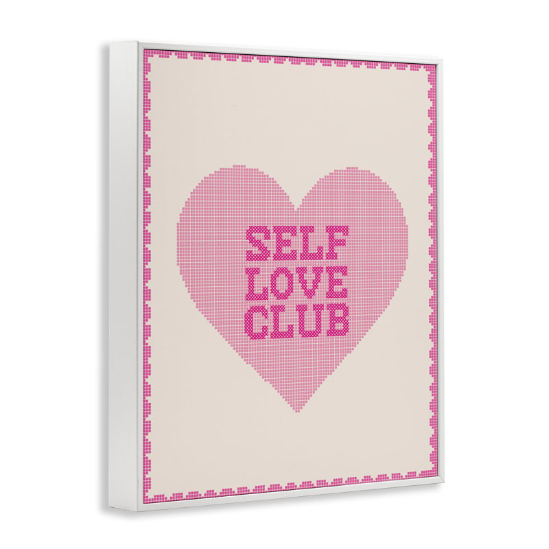 Giclée encadrée "Self Love Club Club Pixel", design par Lil 'Rue, 20 x 16, Coastal White Giclee Framed