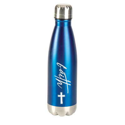 Cross with Faith 17 oz. Bouteille d'eau en acier inoxydable