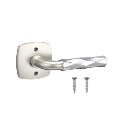 Forma Dummy Rosette In Satin Nickel, Vertex Grip In Polished Chrome