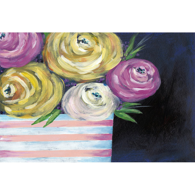 Cotton Candy Floral II 1 Piece Wrapped Canvas Wall Art, 30cm H x 46cm W x 3.8cm D