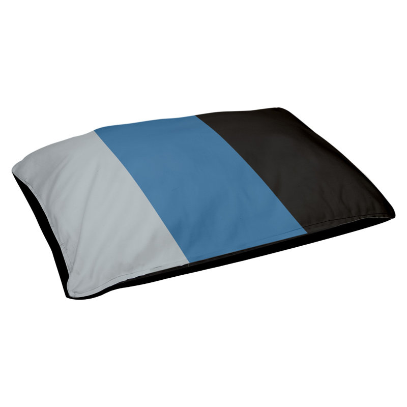 Coussin pour chien hockey Minnesota, Petit (l 28 po x P 18 po x H 9,5 po), Argent / bleu / noir