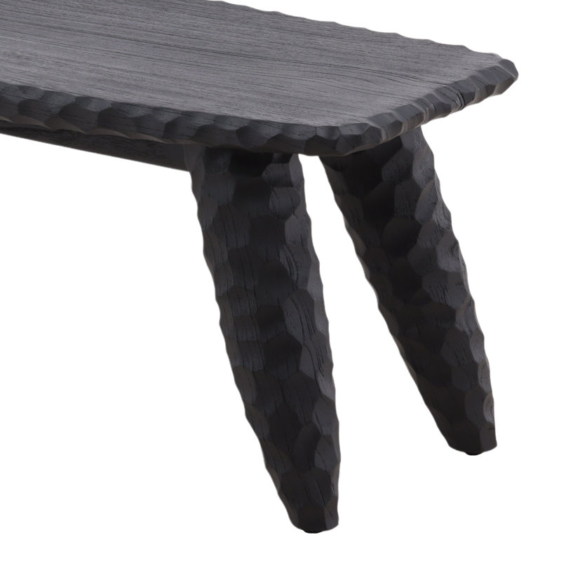Quillan Mindi Wood Bench, Black