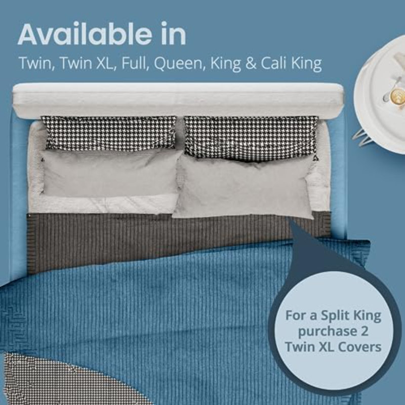Protège-matelas imperméable pour grand lit - équipé de poches extensibles - housse de matelas en mélange de coton lavable à la machine pour lit