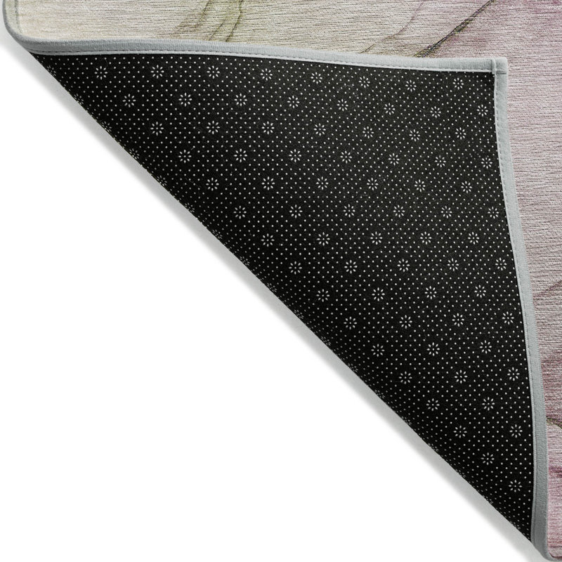 Tapis intérieur antidérapant lavable abstrait 2 pi x 3 pi rose