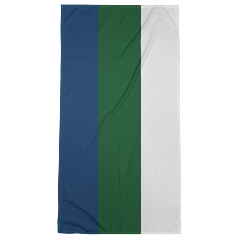 Lightweight Beach Towel, Navy/Green/White