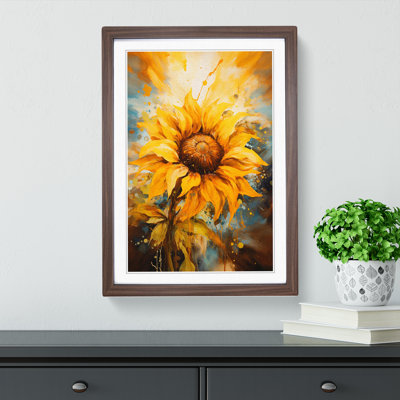 Sunflower Gestural - Framed Print