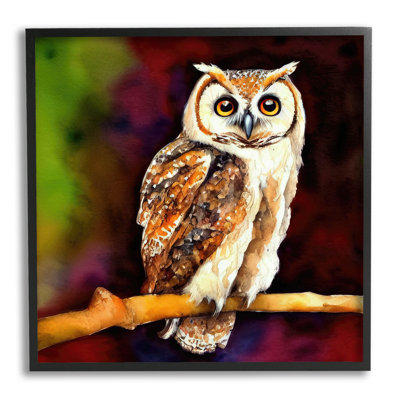 Hibou intense regardant une estampe numérique par Alpenglow