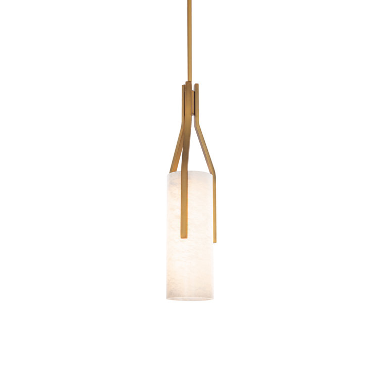 Firenze 1 - Light Dimmable Cylinder LED Pendant With Alabaster Shade