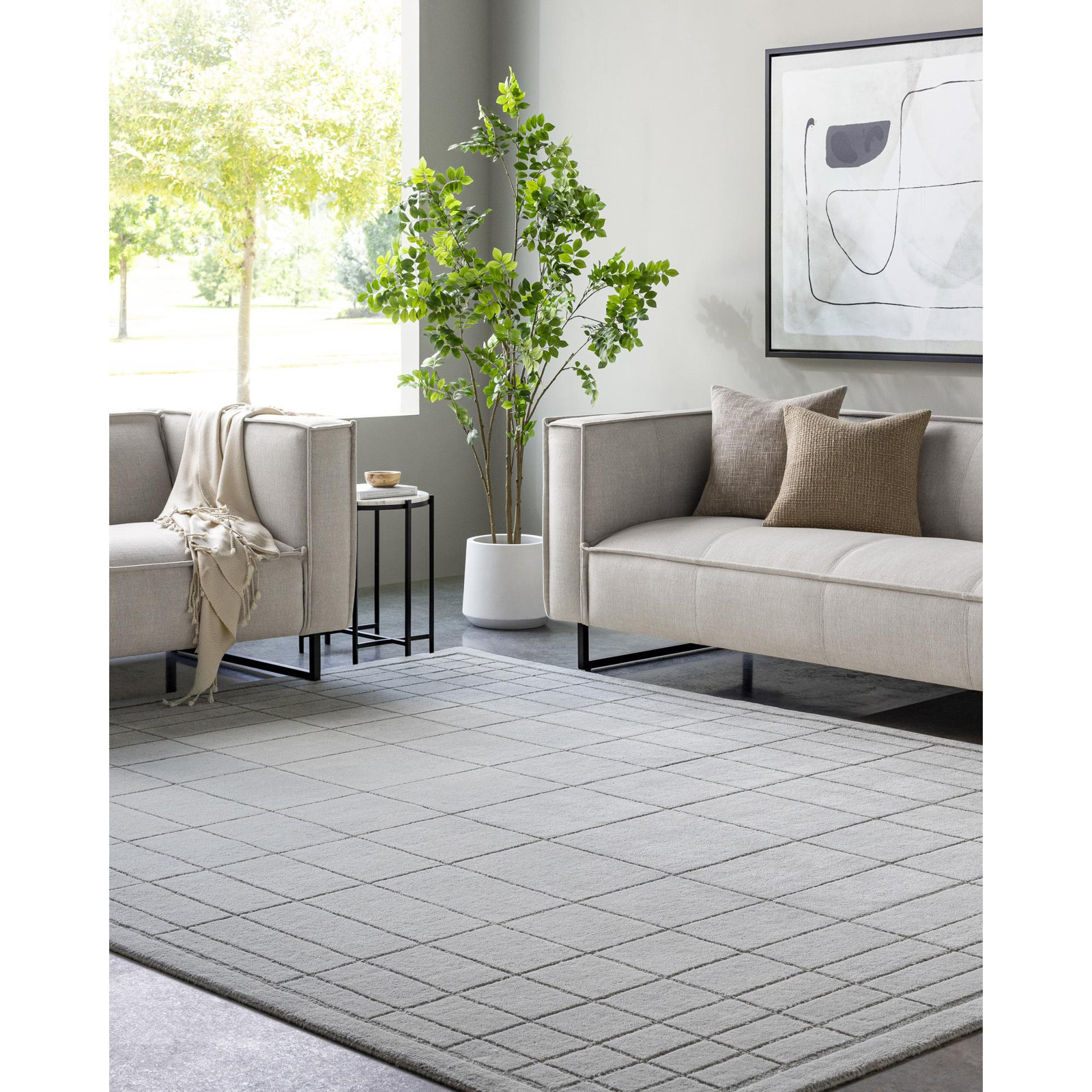 Mallory Hand-Tufted Geometric Wool Rug, Rectangle 5' x 8'