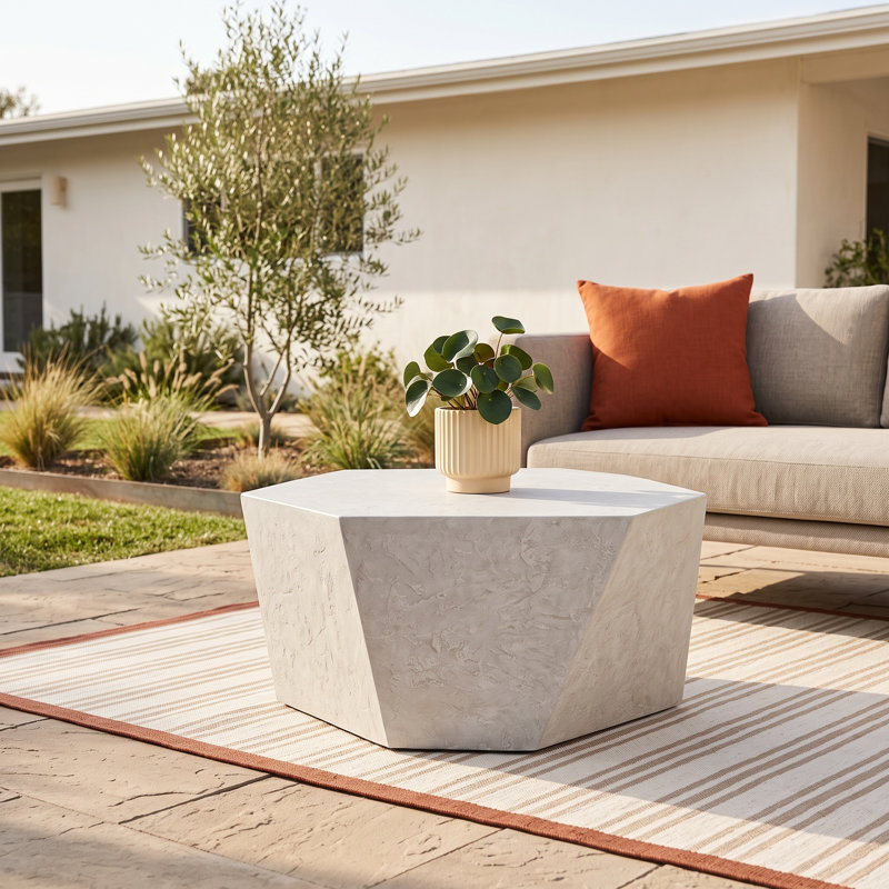 Halvorson Limestone Outdoor Coffee Table