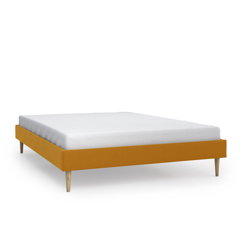 Renforth Upholstered Bed, Yellow, 160 x 200cm without headboard