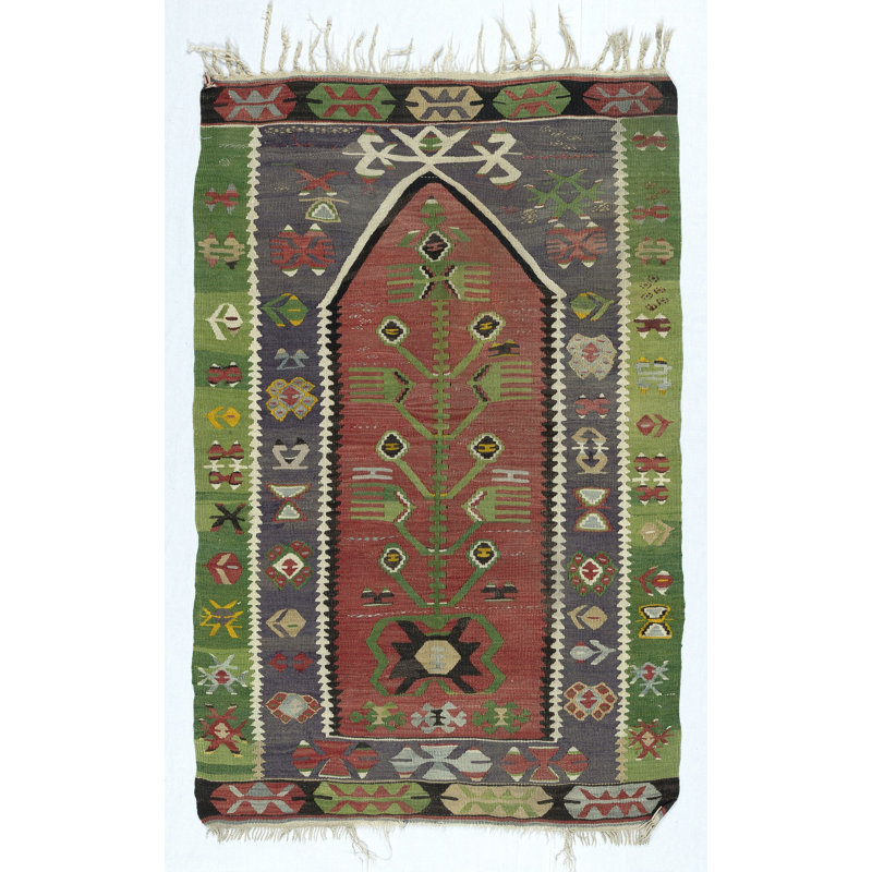 Petit kilim à tissage plat. 100% laine. Tapis Vintage