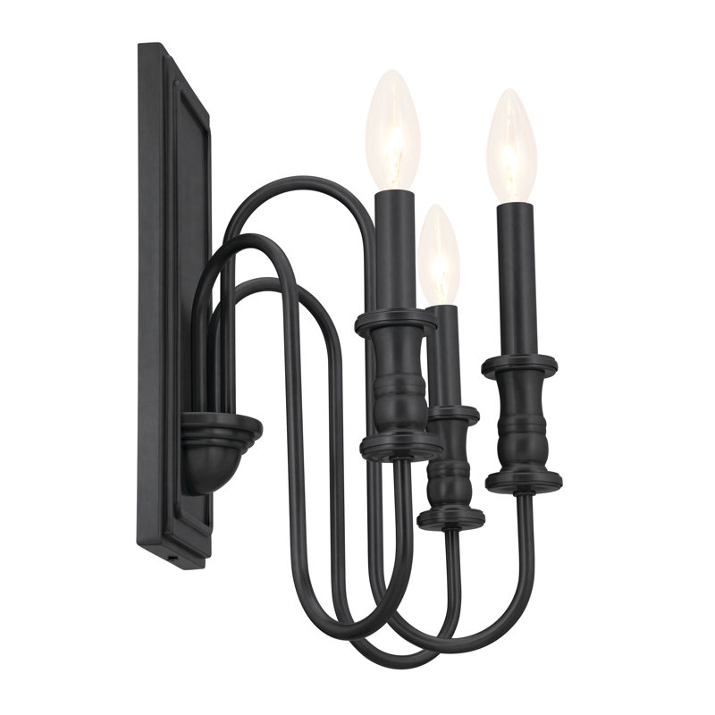 Dilnoor Candle Wall Light, Black