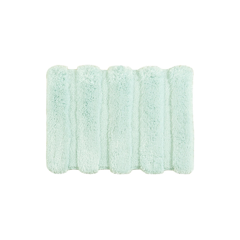 Tapis pour salle de bain 17 po x 24 po, motif rayé, doux, décoloration et décoloration, envers antidérapant, tapis lavable à la machine, 17 po x 24 po, filé à 100%, rayures, touffetage et envers, pour une expérience de spa