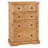 Enye Farmhouse Wide Dresser 5 Drawer Chest For Bedroom, Solid Wood Rustic Style