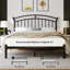  Lit plateforme double en métal avec tête de lit de style victorien, lattes en acier robustes, rangement sous le lit de 12 po, assemblage facile, noir-2105162895-2105162894