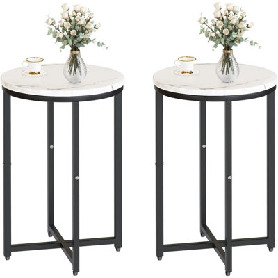 Ensemble de 2 tables d'appoint de table d'appoint 2 pièces de 16 pouces Modern Modern