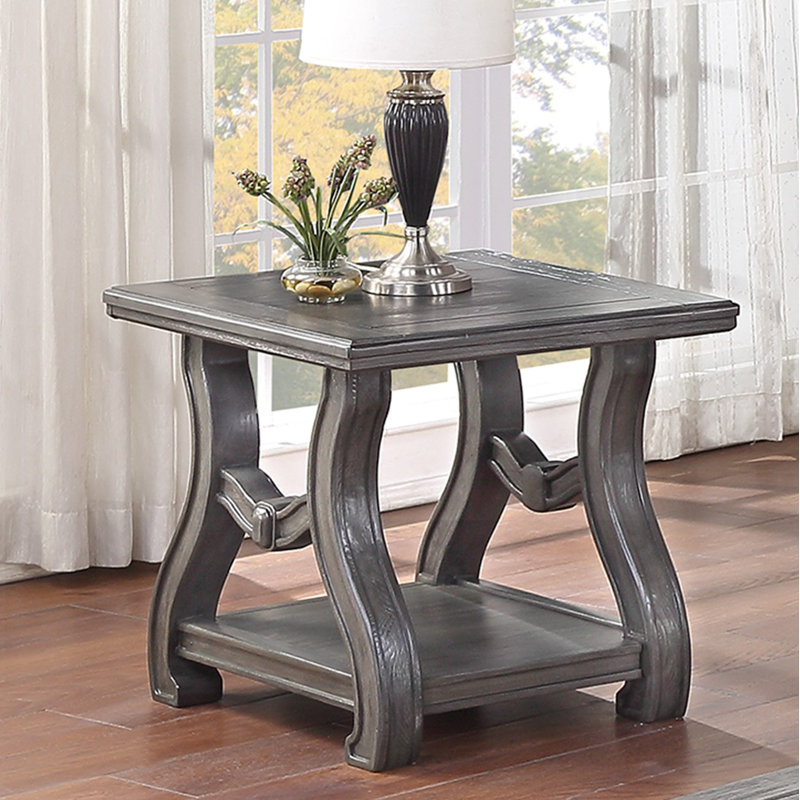 Arqile Solid Wood Top End Table