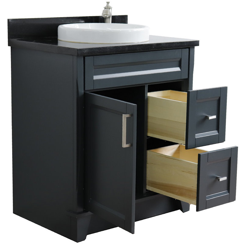 31'' Single Bathroom Vanity with Granite Top, Black Galaxy