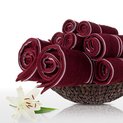 Bremen 8-Piece Towel Set - Cotton Bathroom Accessories with 2 Bath Towels, 2 Hand Towels, 2 Washcloths, and 2 Fingertip Towels