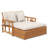Outdoor Wooden Daybed With 4-level Backrest & Removable Cushions For Poolside