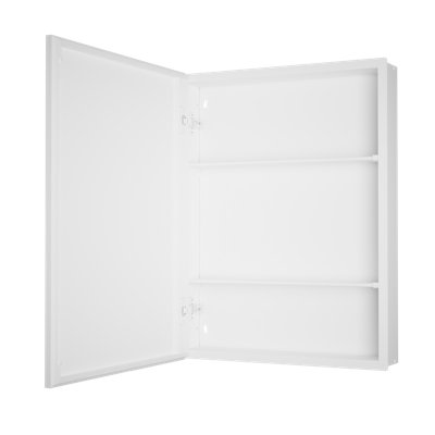 Recessed or Surface Medicine Cabinet with Mirror Aluminum Framed Adjustable Shelves, Tempered Glass, Waterproof Design
