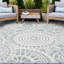 Tapis intérieur / extérieur bleu clair tissé à plat Fadi-1459014460